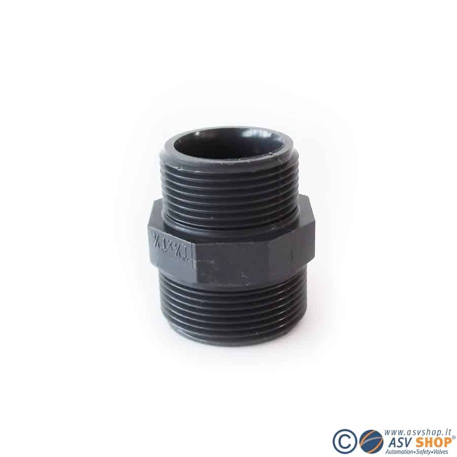 Nipplo In Polipropilene (PP) Filettato BSP Maschio-maschio - Varie Misure Da 1/2 A 4 Pollici - Ricambio UK