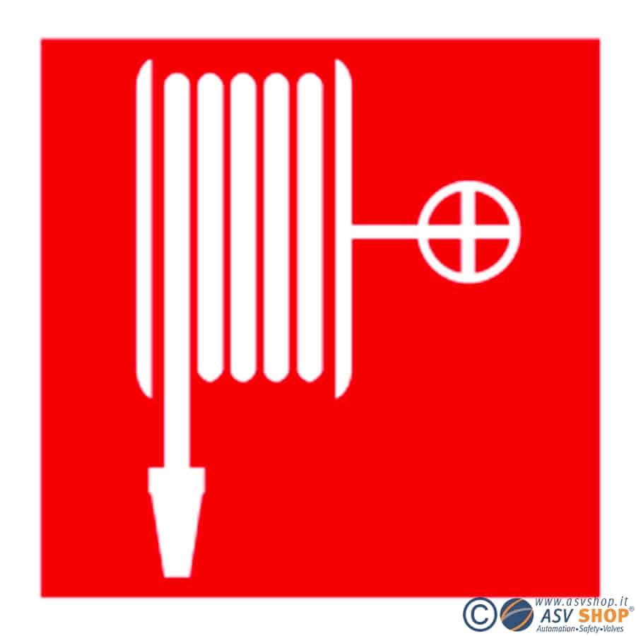 IMO FIRE CONTROL SIGN, hose box with spray/jet fire nozzle, adesivo fotoluminescente laminato mm