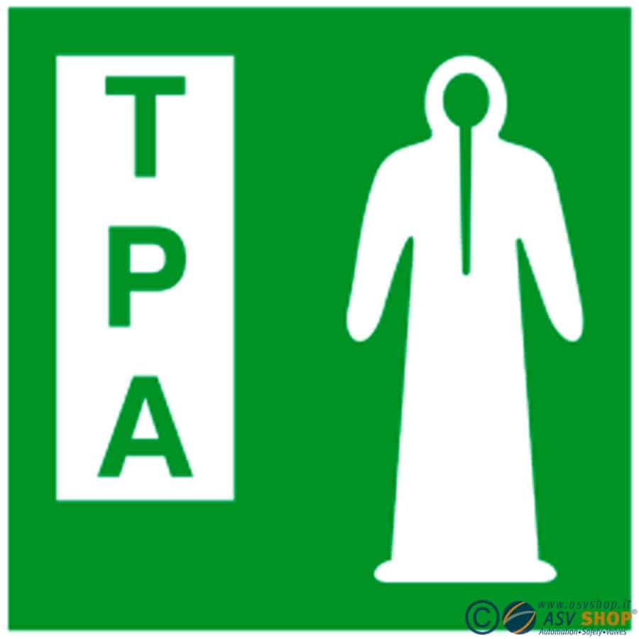 IMO LIFE SAVING SIGN, thermal protective aid TPA, adesivo